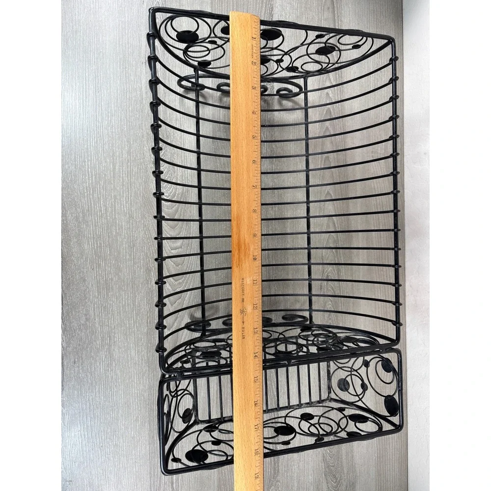 Vintage Black Wire Dish Rack -French Country Kitchen Draining Board Wrought Iron